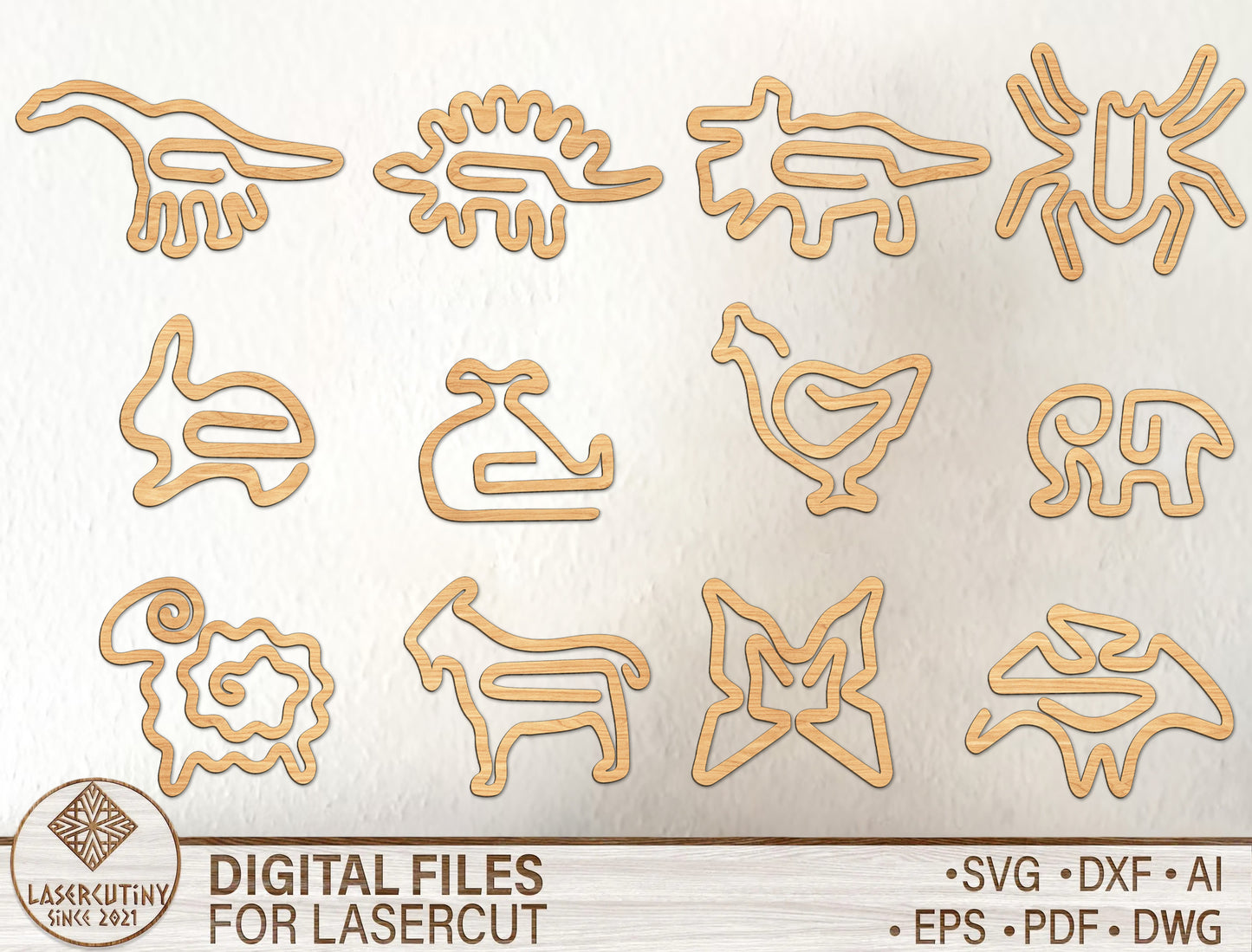Animal Paper Clip SVG Bundle Laser Cut File for Glowforge and LightBurn
