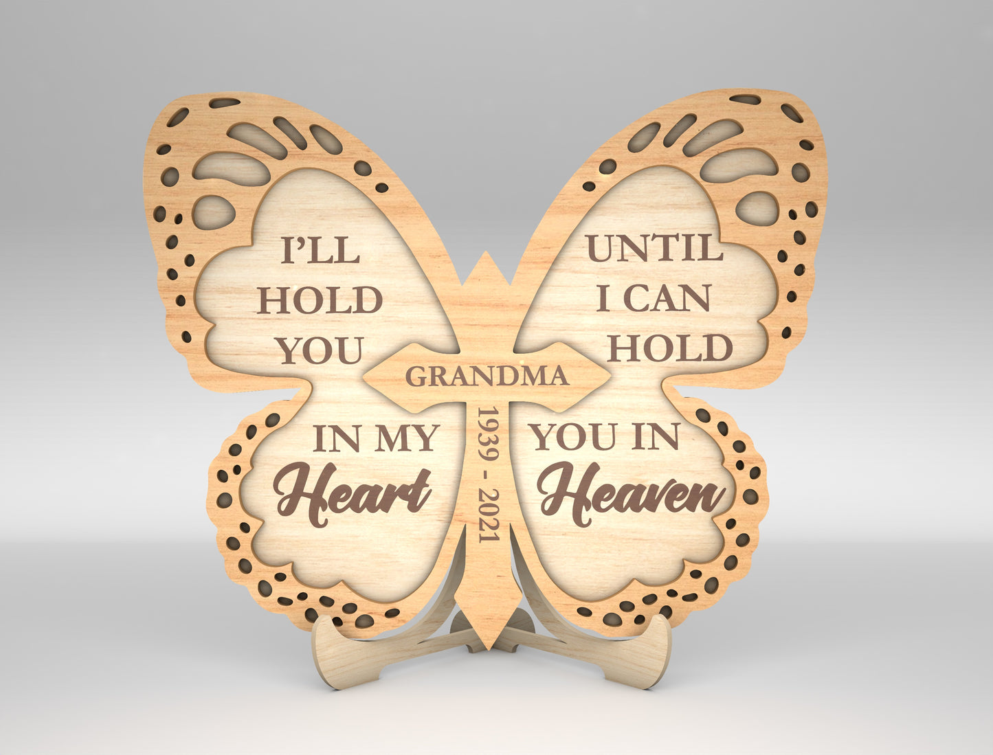 Butterfly Memorial Tabletop Decor SVG Laser Cut File for LightBurn