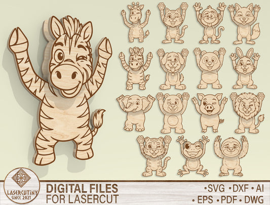 Kinetic Animal Fridge Magnets SVG Bundle for Glowforge and LightBurn