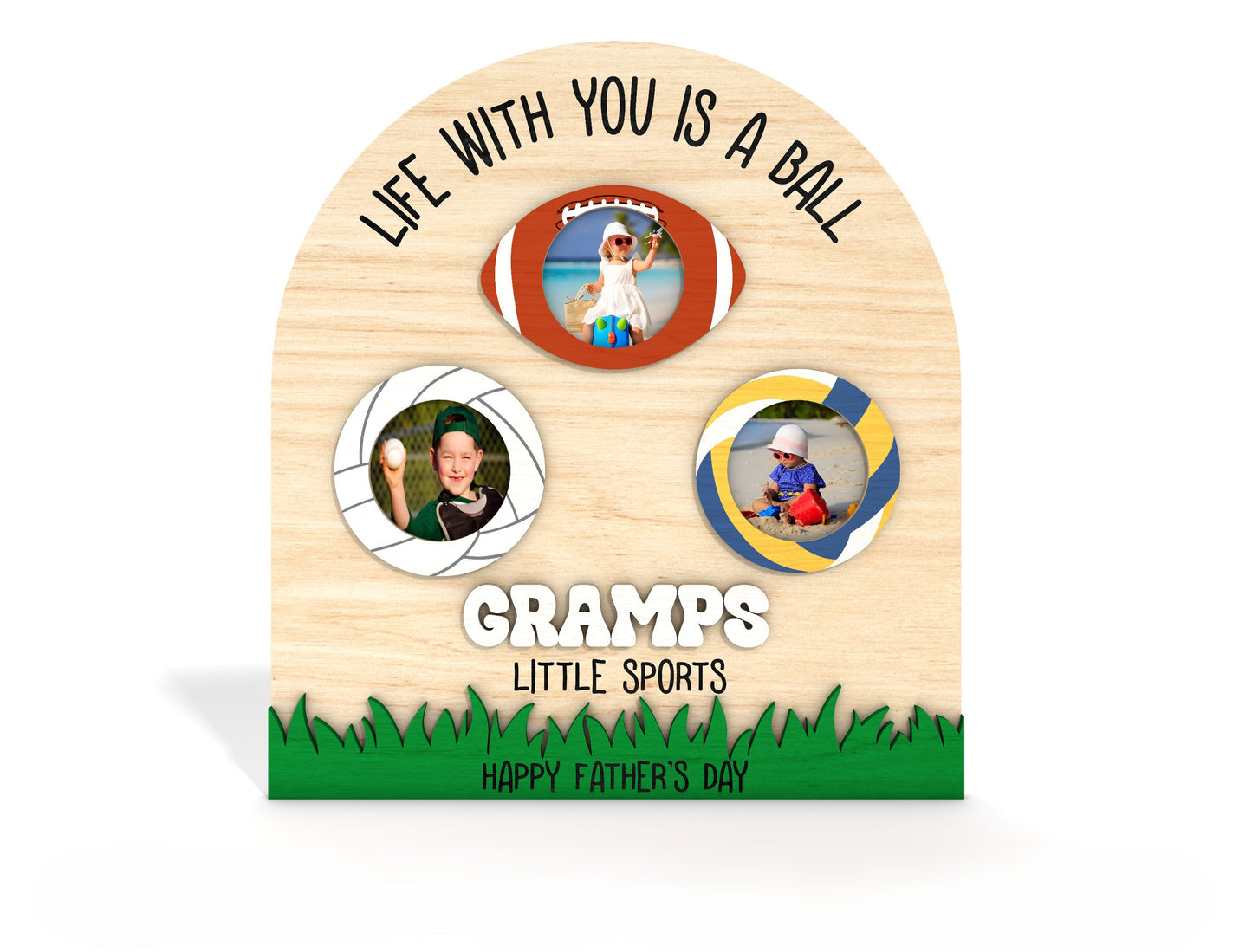 Father’s Day Football Photo Sign SVG Laser Cut File for LightBurn and xTool