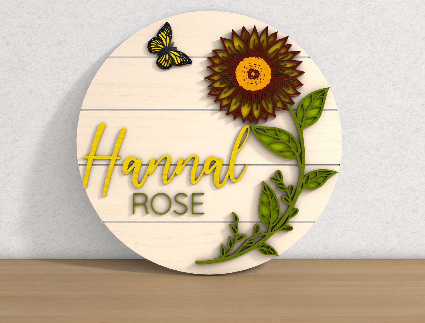 Sunflower Door Sign SVG for LightBurn and Glowforge