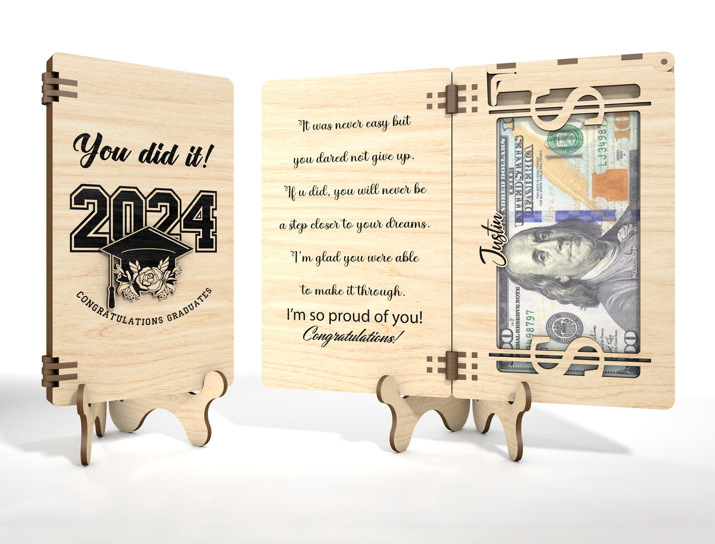 Graduation Money Gift Holder SVG for Glowforge and LightBurn
