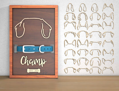 Dog Memorial Collar Holder SVG Laser Cut File for Glowforge, xTool, or LightBurn