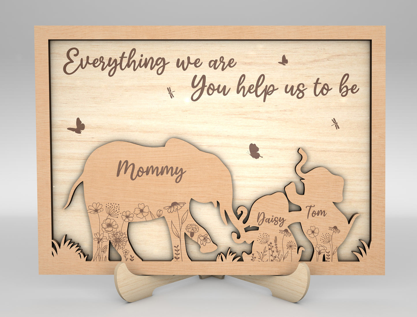 Everything We Are Baby Elephant Family Sign SVG for LightBurn