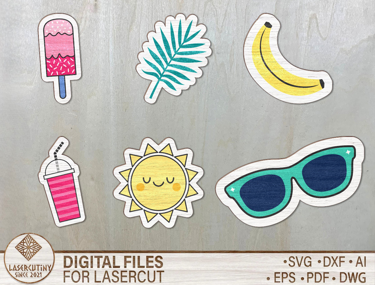 Summer Stud Earrings SVG Bundle for Glowforge and LightBurn