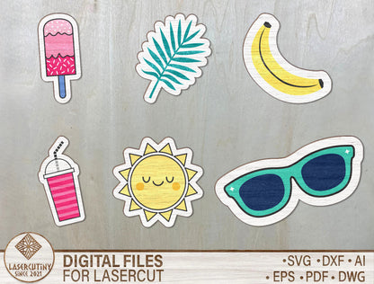 Summer Stud Earrings SVG Bundle for Glowforge and LightBurn