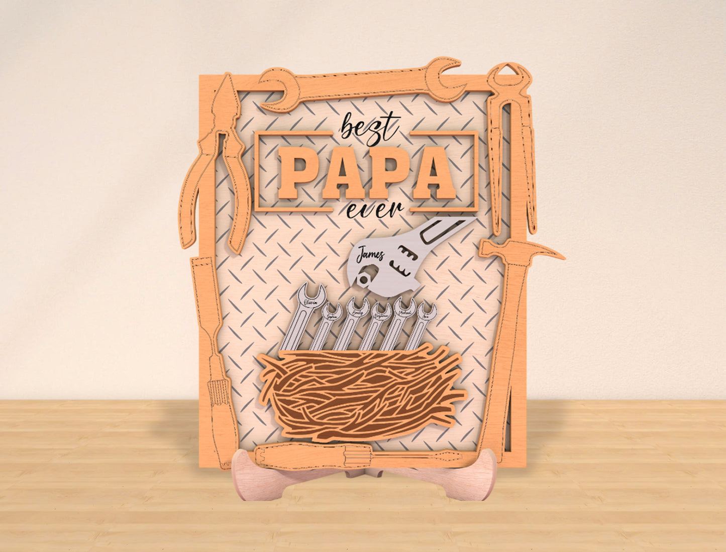 Personalized Tool Dad Sign SVG Laser Cut File for Glowforge and xTool