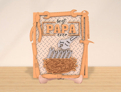 Personalized Tool Dad Sign SVG Laser Cut File for Glowforge and xTool