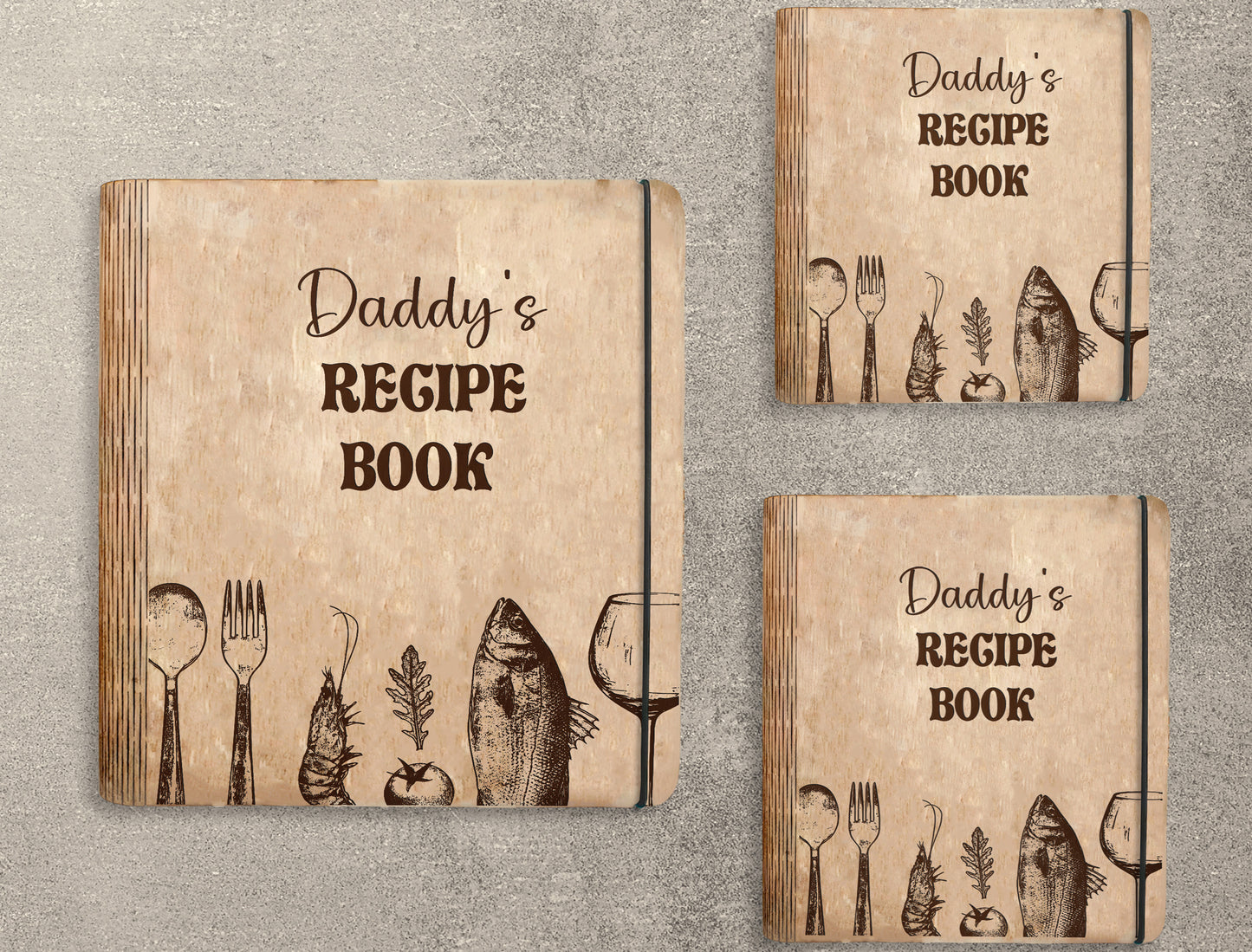 Daddy Recipe Book SVG Bundle for Glowforge and xTool Laser Files