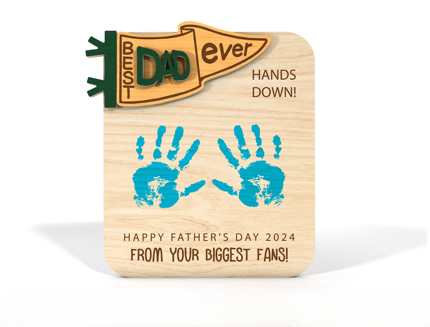 Father's Day Handprint Sign SVG Laser Cut File for Glowforge and xTool