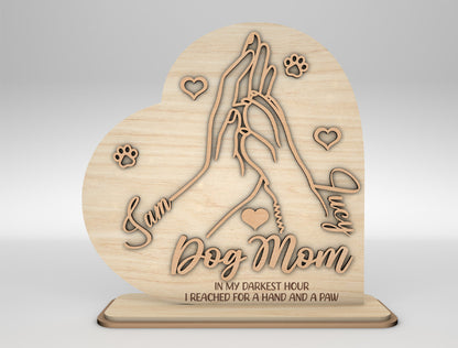 Cat Mom Paw Hands Sign SVG Pet Lover Gift for Glowforge and xTool