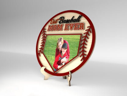 Baseball Mom Photo Frame SVG Best Baseball Mom for Glowforge