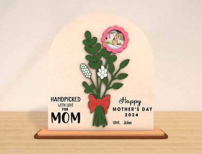 Handpicked With Love Mom Photo Frame SVG Bouquet for Glowforge