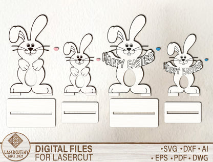 Personalized Easter Bunny Chocolate Holder SVG Custom for LightBurn