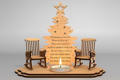 Personalized Christmas Tree Memorial SVG Laser Cut File for Glowforge xTool LightBurn