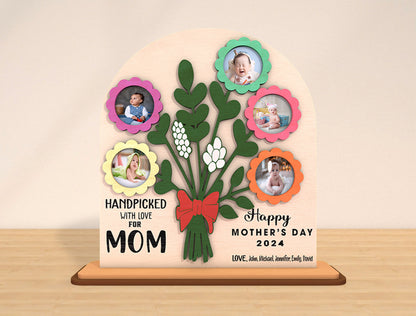 Handpicked With Love Mom Photo Frame SVG Bouquet for Glowforge
