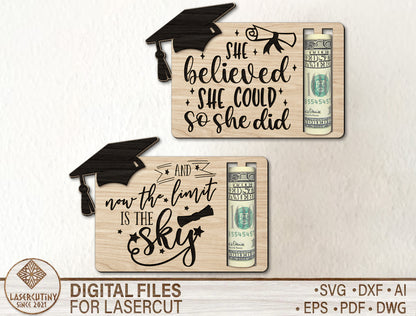 Graduation Cash Holder SVG Laser Cut File for xTool and LightBurn