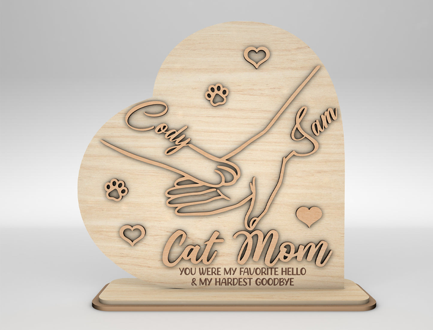 Cat Mom Paw Hands Sign SVG Pet Lover Gift for Glowforge and xTool