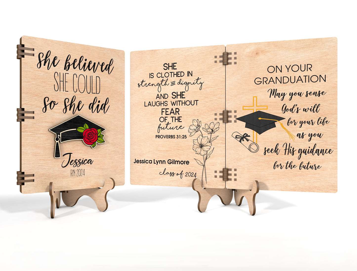 Graduation Folding Card SVG for Glowforge and xTool