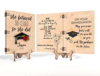 Graduation Folding Card SVG for Glowforge and xTool
