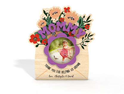 Personalized Floral Photo Magnet Bundle SVG Grandma Mom Gift Laser Cut File for Glowforge and xTool