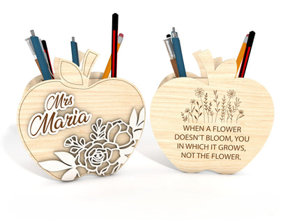 Personalized Apple Pencil Organizer SVG for Glowforge and xTool