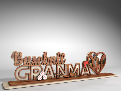 Personalized Sports Mom Photo Heart Sign SVG for LightBurn