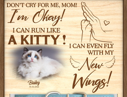 Cat Memorial Collar Holder Tabletop SVG Photo Frame Laser Cut File for Glowforge