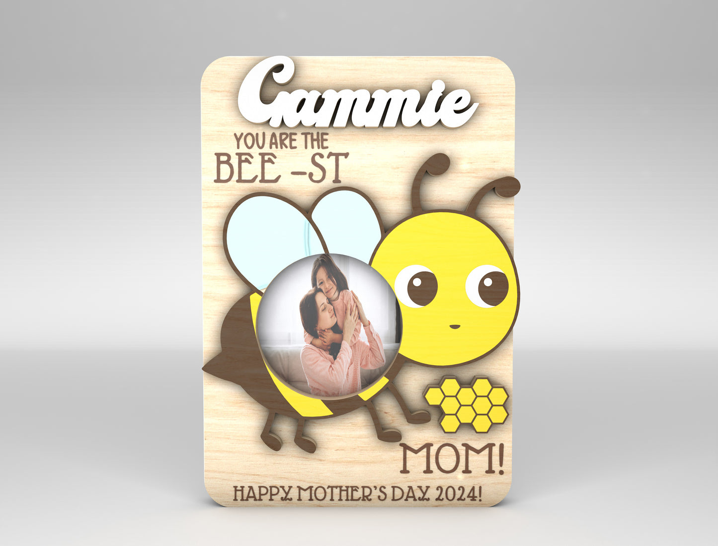 Mom Photo Frame Cute Animal Mother's Day SVG for Glowforge