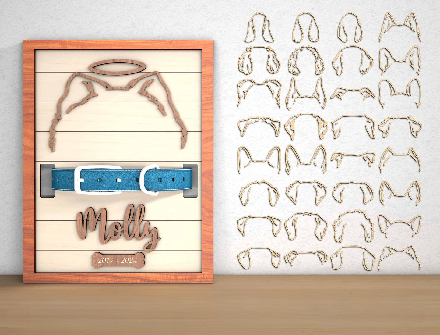 Dog Memorial Collar Holder SVG Laser Cut File for Glowforge, xTool, or LightBurn