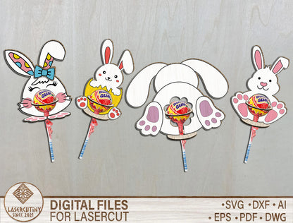 Easter Bunny Sucker Holder SVG Bundle 9 Candy Lollipop for LightBurn and xTool