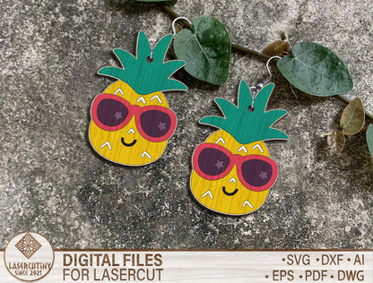 Pineapple Sunglasses Earring SVG Bundle with 19 Summer Designs