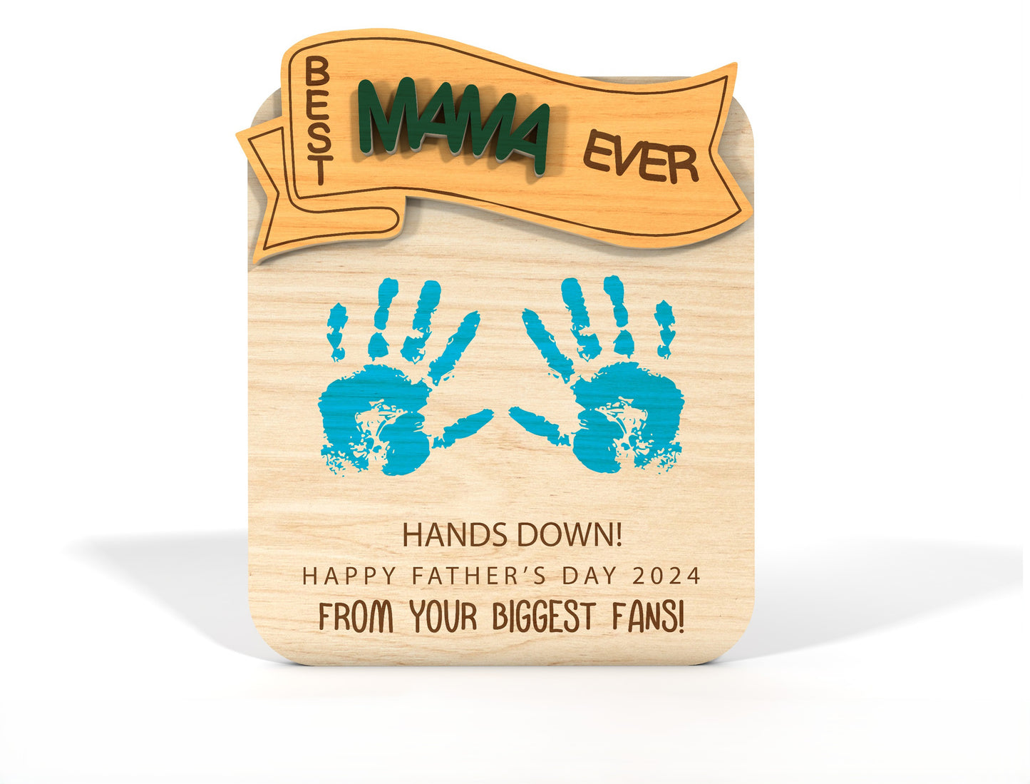 Father's Day Handprint Sign SVG Laser Cut File for Glowforge and xTool