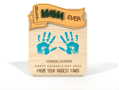 Father's Day Handprint Sign SVG Laser Cut File for Glowforge and xTool