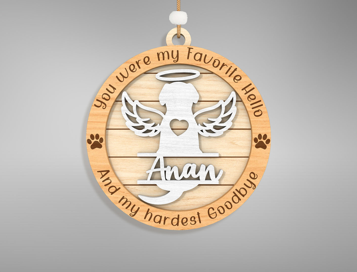 Personalized Pet Memorial Ornament SVG Bundle for LightBurn and Glowforge