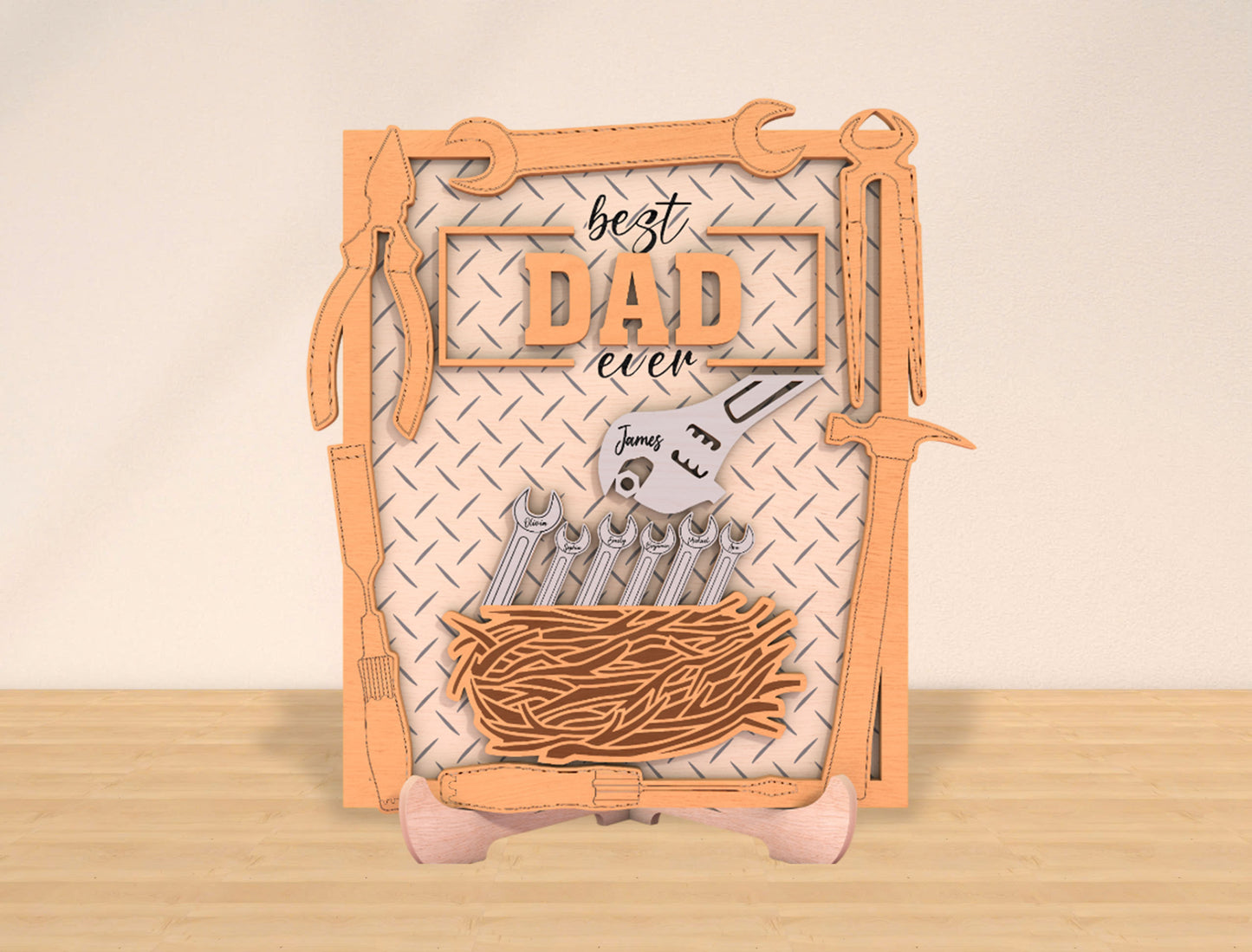 Personalized Tool Dad Sign SVG Laser Cut File for Glowforge and xTool