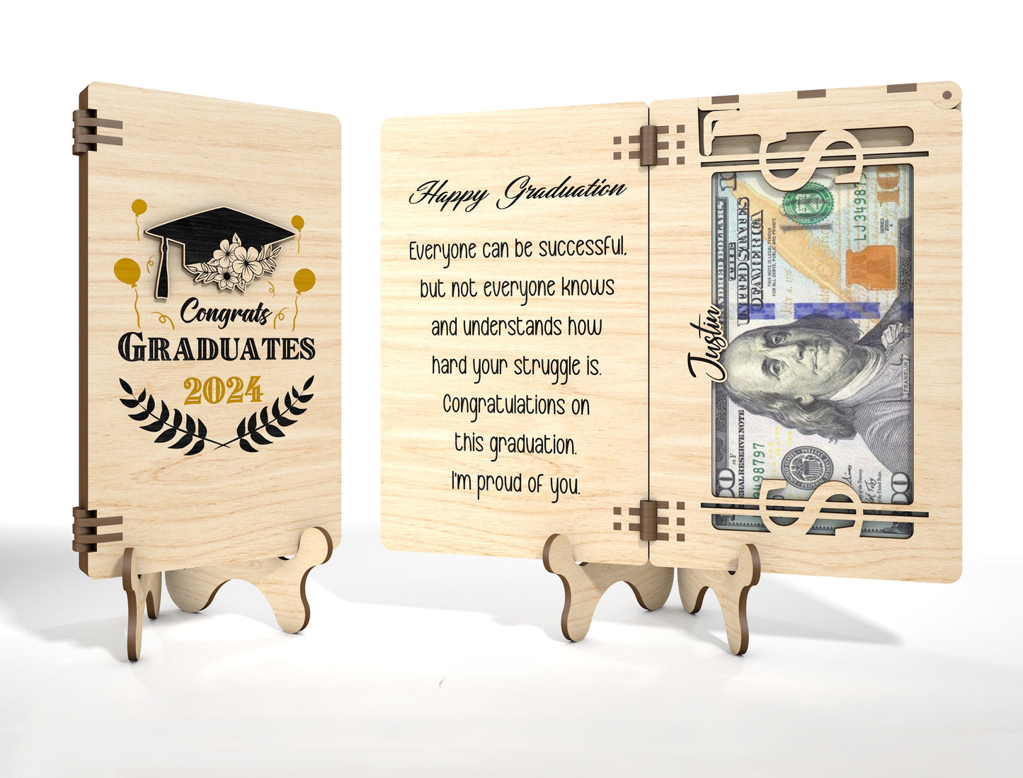 Graduation Cash Gift Holder SVG for xTool and Glowforge