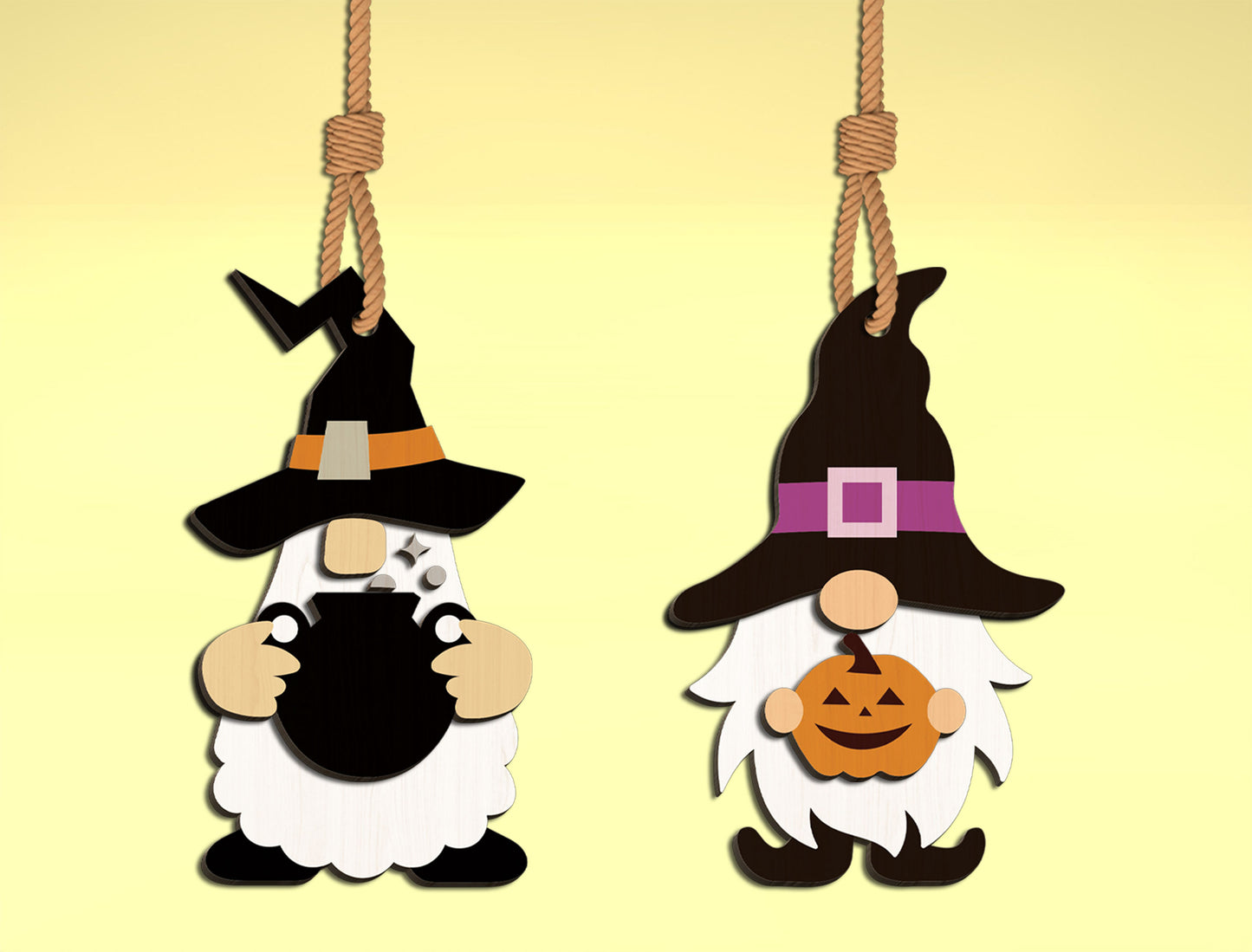 Halloween Witch Gnome Ornament SVG Bundle for Glowforge xTool LightBurn