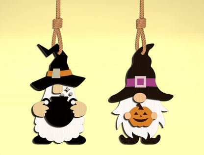 Halloween Witch Gnome Ornament SVG Bundle for Glowforge xTool LightBurn