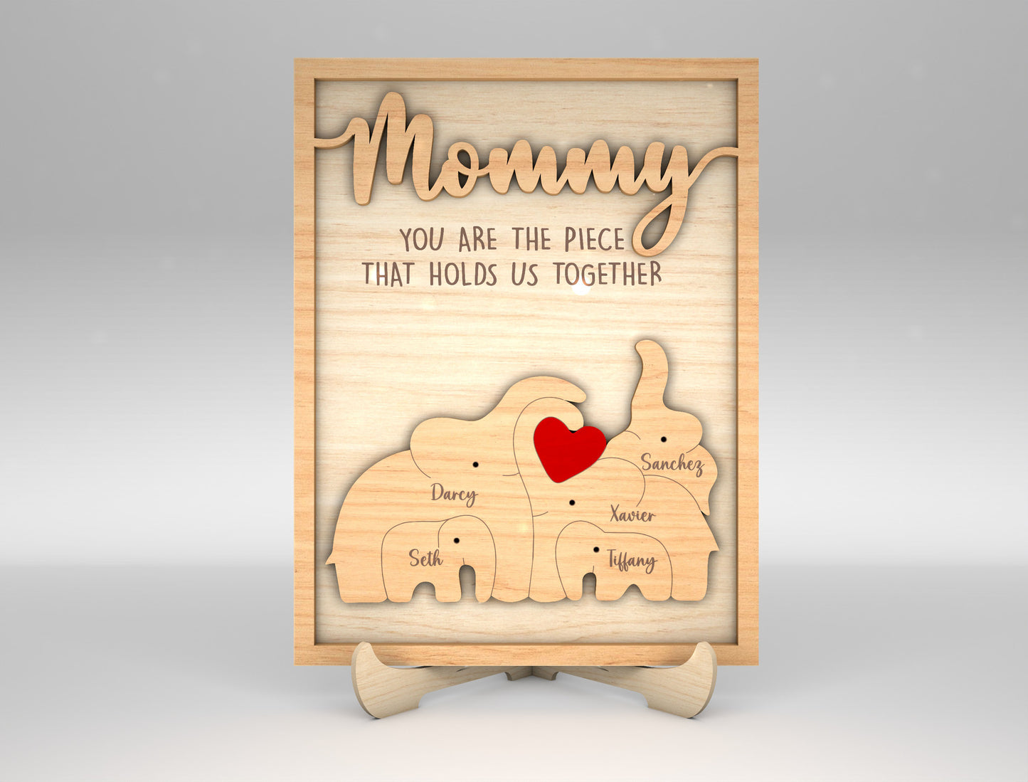 Custom Name Kids Family Sign SVG Multiple Mom Titles for LightBurn
