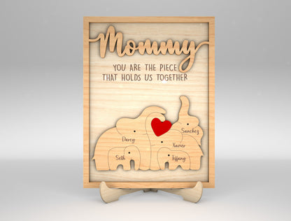 Custom Name Kids Family Sign SVG Multiple Mom Titles for LightBurn
