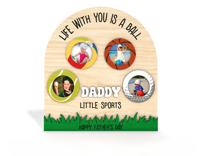 Father’s Day Football Photo Sign SVG Laser Cut File for LightBurn and xTool