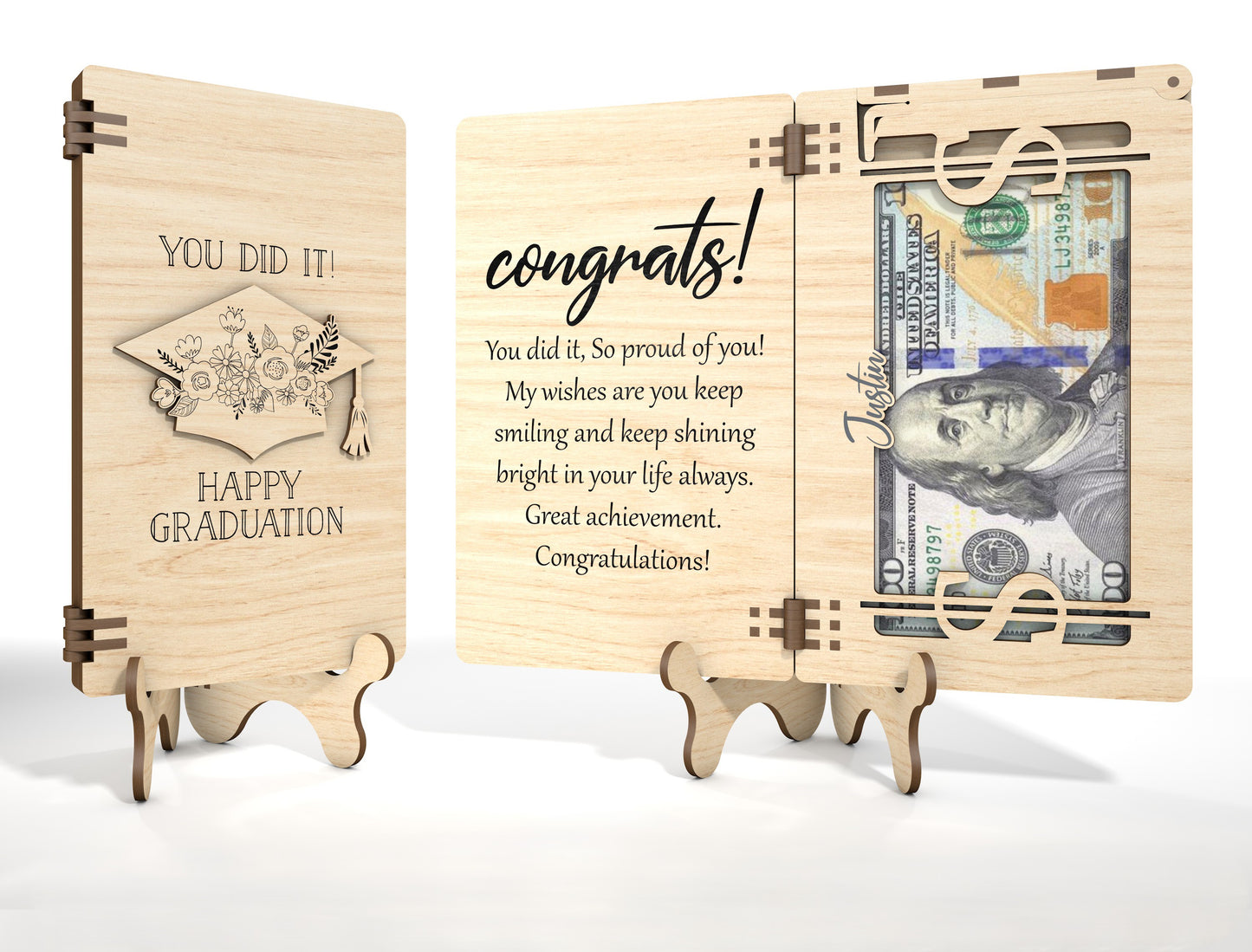 Graduation Money Holder Card SVG for Glowforge and LightBurn