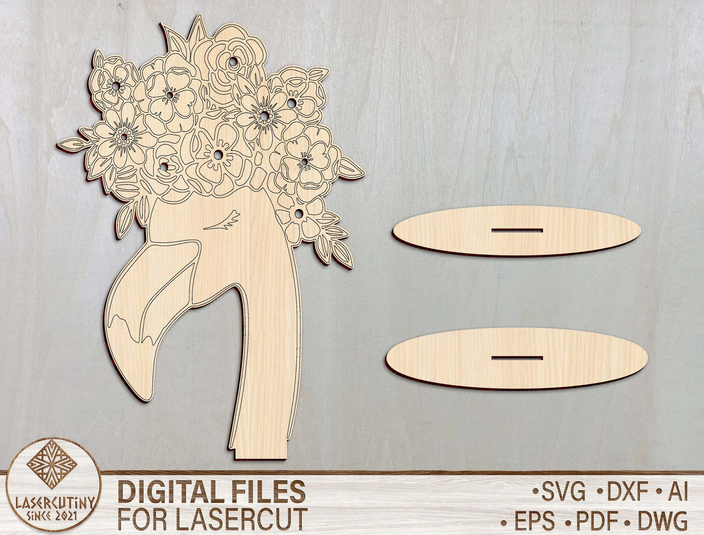 Animal Floral Stand SVG Cute Flower Holder Decor for Glowforge