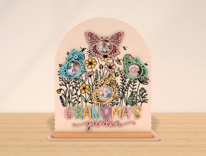 Grandma's Garden Butterfly Photo Frame SVG for LightBurn and xTool