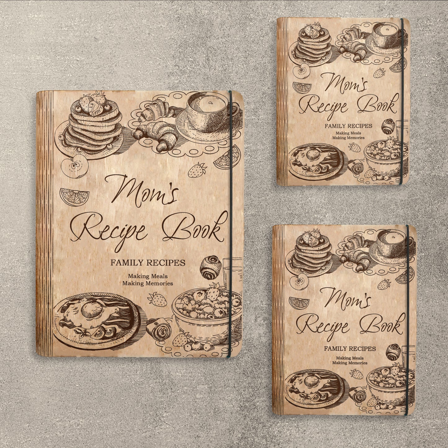 Mom's Recipe Book SVG Heart Food Floral Cookbook for xTool