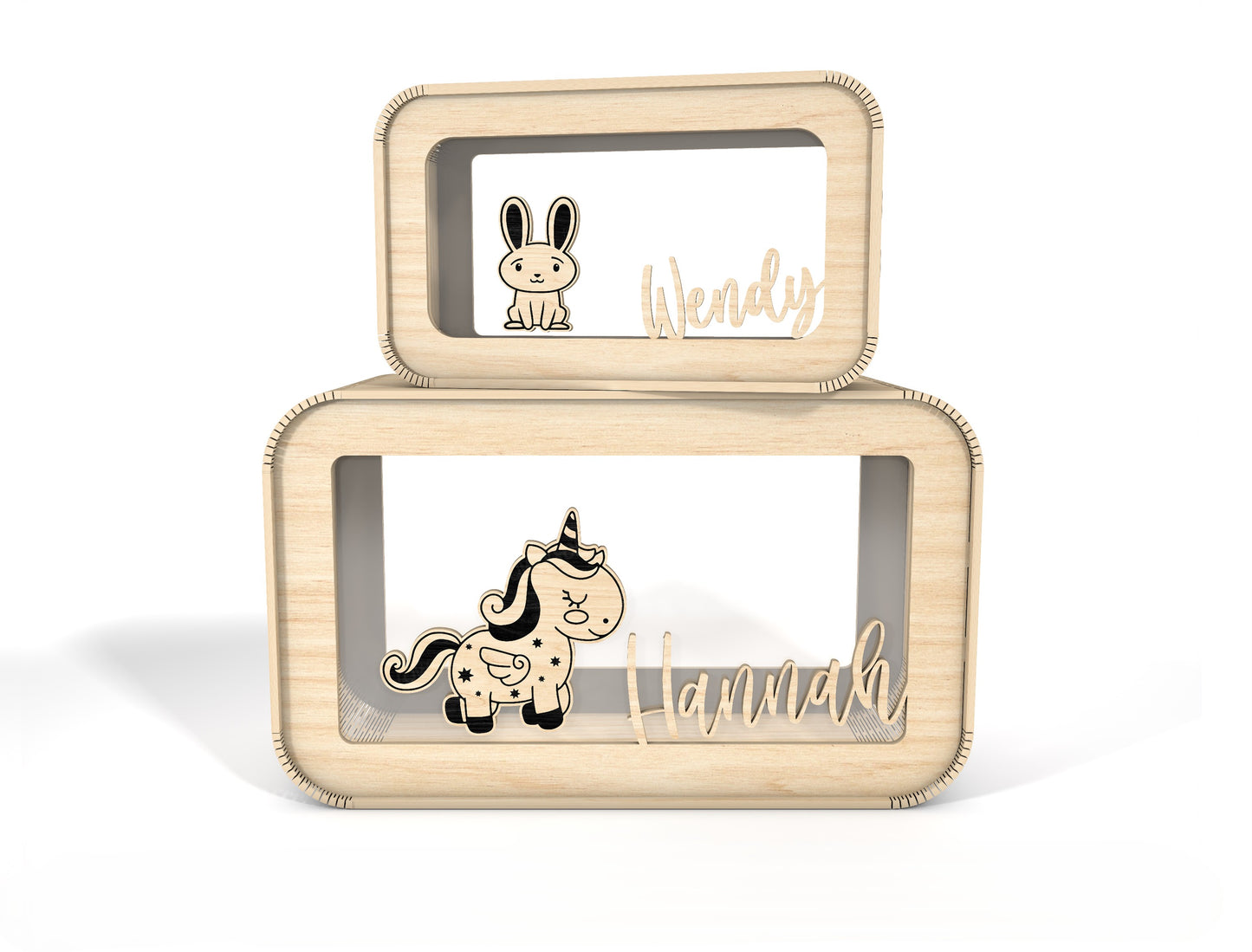 Personalized Animal Money Box SVG Laser Cut File for Glowforge and xTool