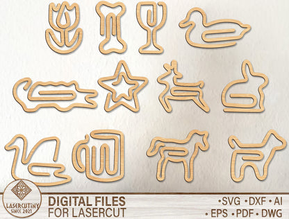 Minimalist Paper Clip SVG Bundle Laser Cut File for xTool and Glowforge