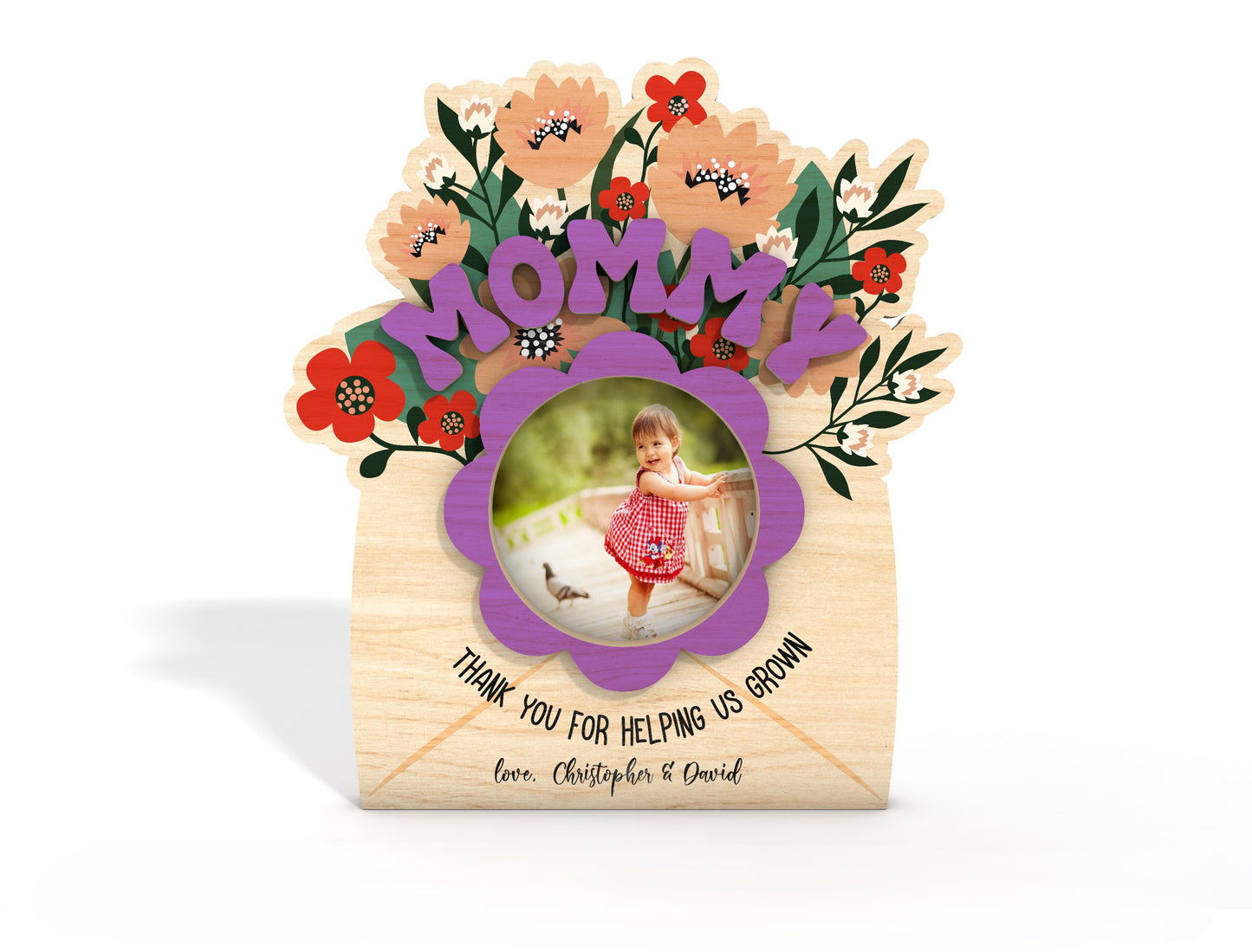 Floral Photo Frame Bouquet SVG Set Wooden Picture for Glowforge