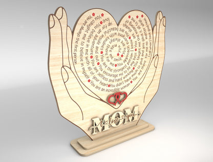 Mom Heart Hands Sign SVG Bundle for LightBurn and Glowforge